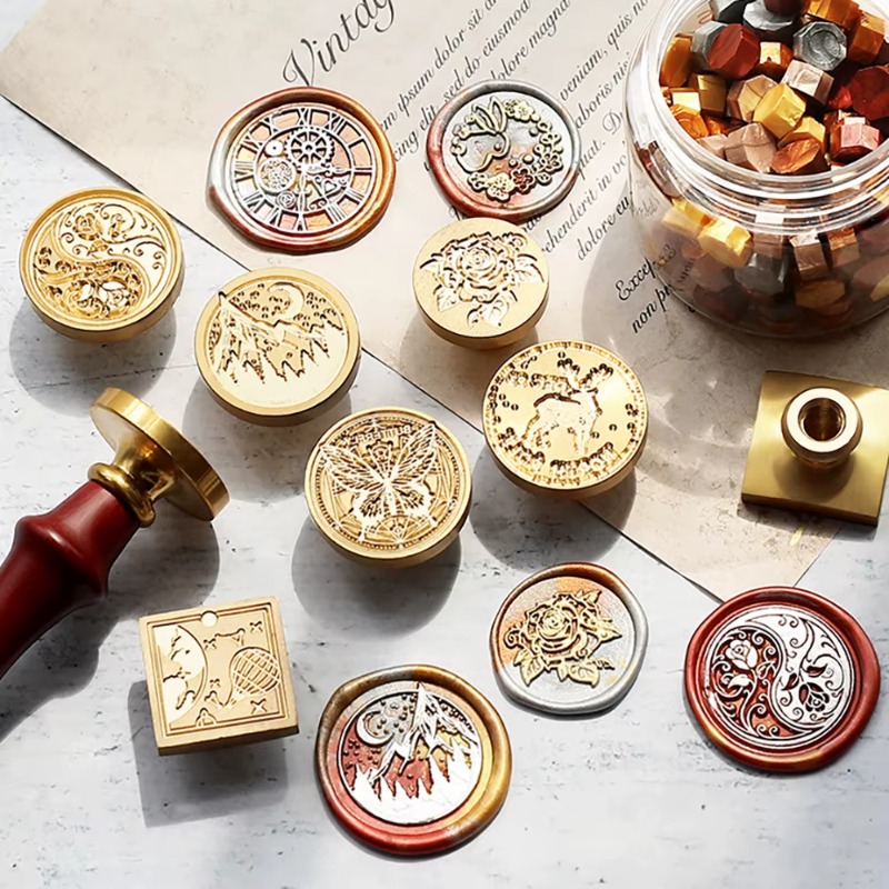 Wax Seal Stamp Set - 9 sellos de cera + 1