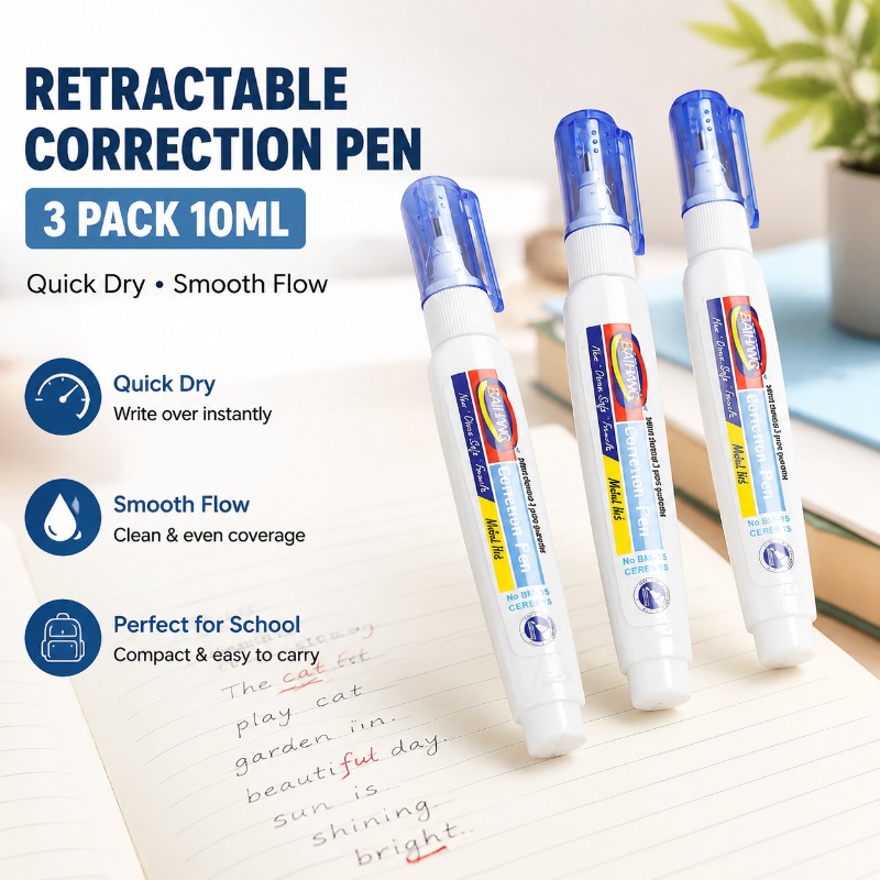 Correction Pen Fine - Corrector Líquido de Secado Rápido, Borrador